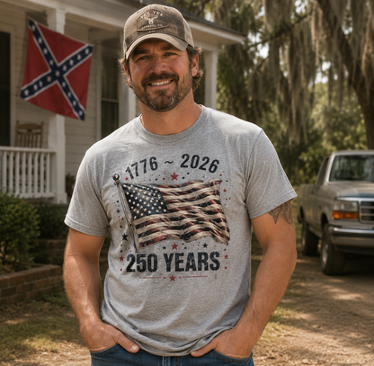 250th Anniversary  USA Flag Crewneck Tee