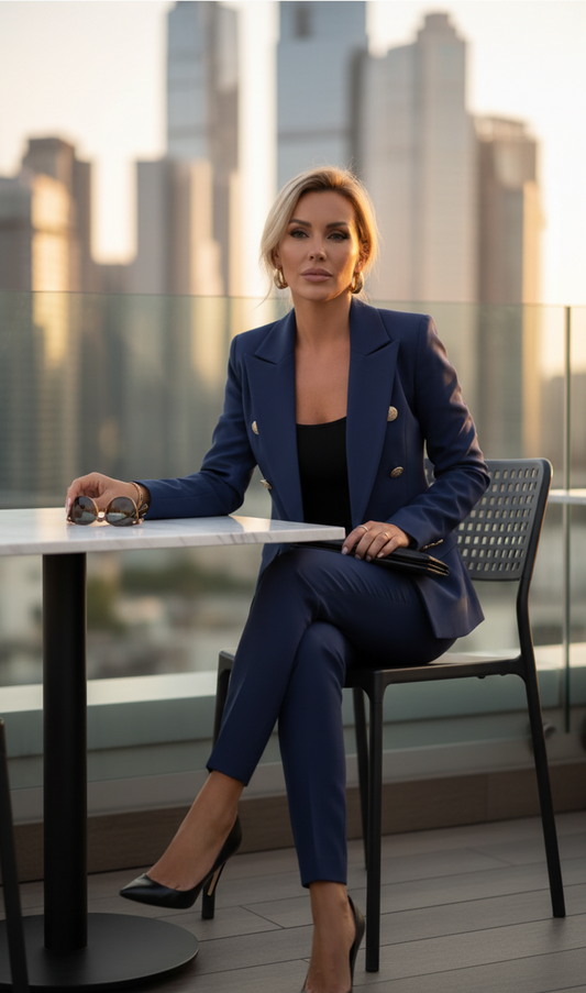 Amy Crossed Blazer Pants Suit